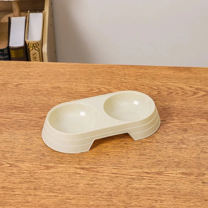 Double Plastic Pet Food Bowl