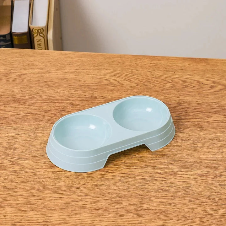 Double Plastic Pet Food Bowl