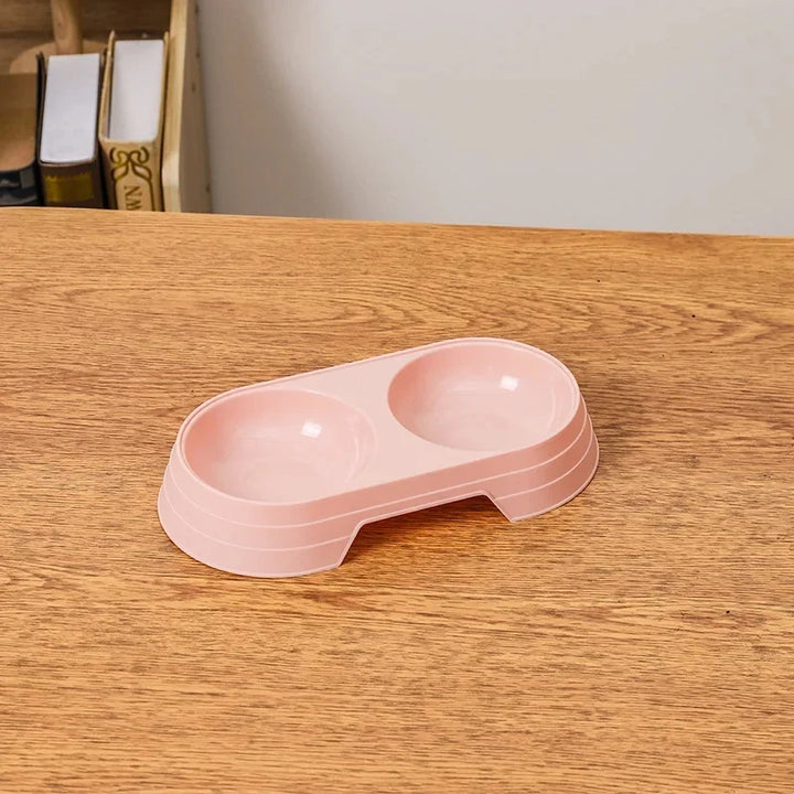 Double Plastic Pet Food Bowl