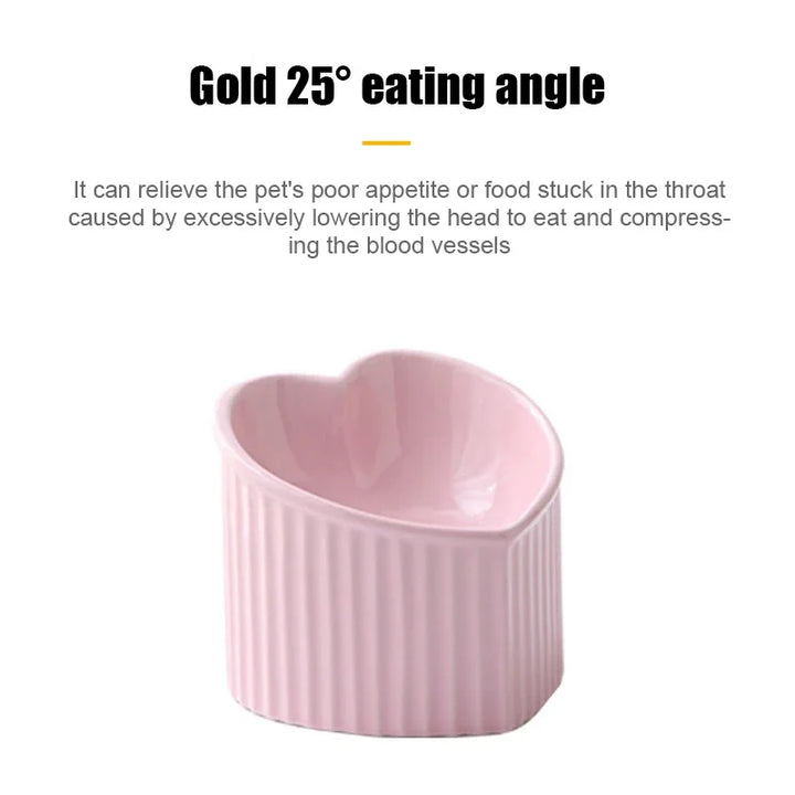 Elevated Cat Bowl Heart Shape