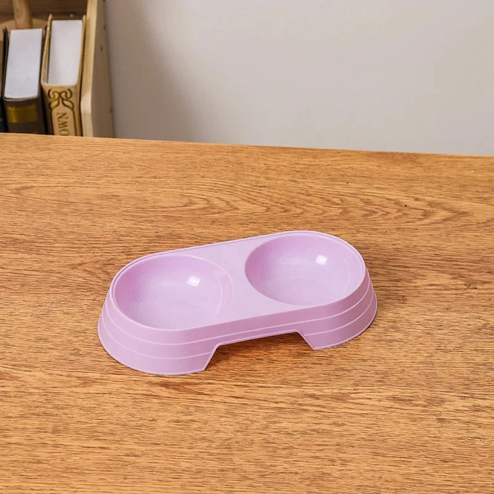 Double Plastic Pet Food Bowl